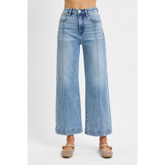 RISEN High Rise Crop Wide Leg Jeans - RDP5687SZ - Size 15/32 - Picture 1 of 6